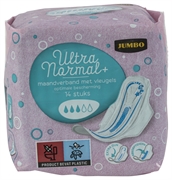 JUMBO ULTRA NORMAL+ MAANDVERBAND MET VLEUGELS JUMBO ULTRA NORMAL+ MAANDVERBAND MET VLEUGELS