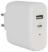 AMAZON BASICS GAN-NETLADER DUAL PORT 63W MET USB-C EN USB-A