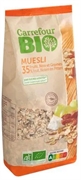 CARREFOUR BIO MUESLI 35% FRUIT, NOTEN EN PITTEN