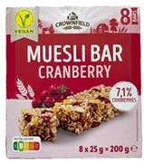 CROWNFIELD (LIDL) MUESLI BAR CRANBERRY