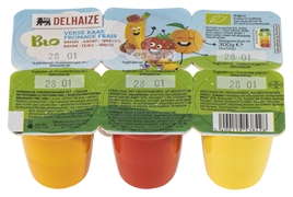 DELHAIZE BIO VERSE KAAS- BANAAN- ARDBEI- ABRIKOOS