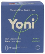 YONI 100% ORGANIC COTTON PADS WITH WINGS MEDIUM